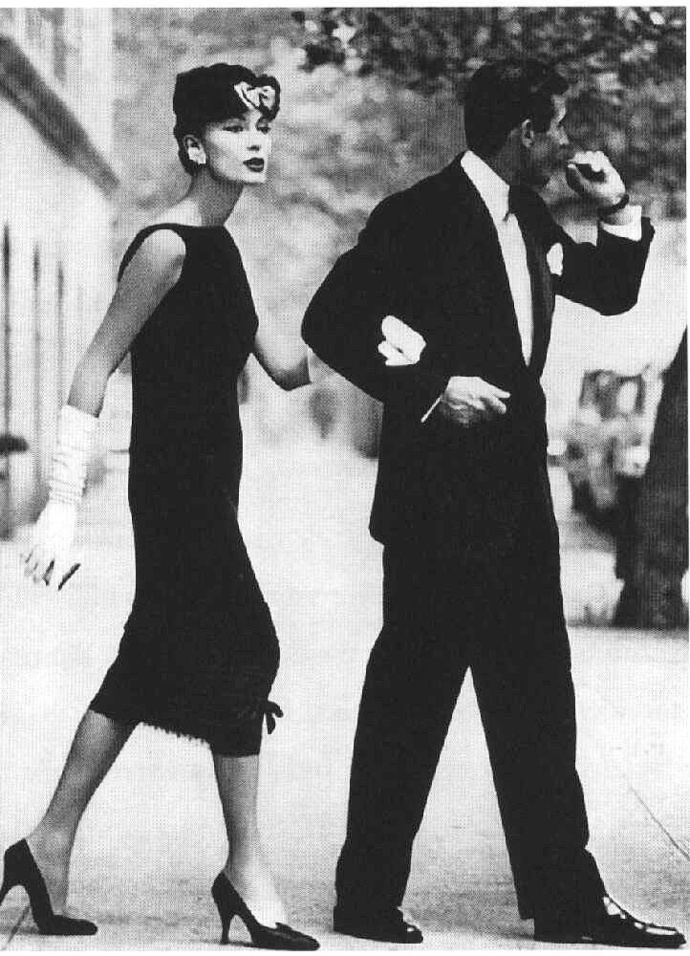 Black cocktail dress by Yves St. Laurent for Dior, 1958