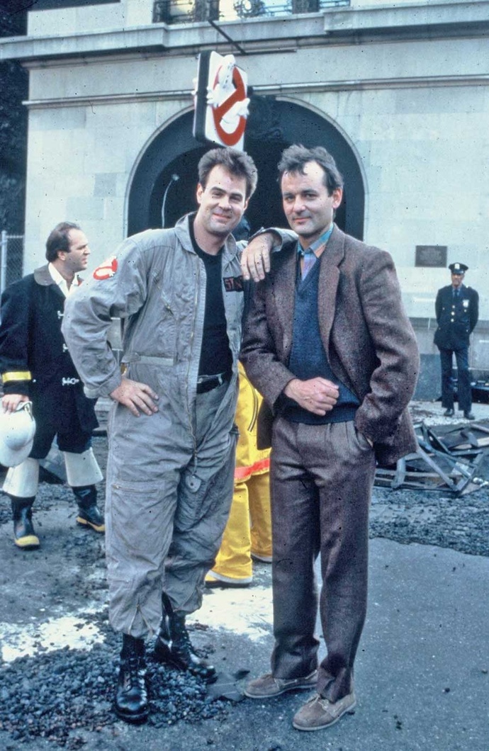 Dan-Aykroyd-and-Bill-Murray-on-the-set-of-Ghostbusters